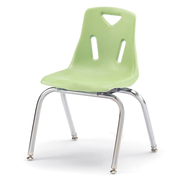 Berries Stacking Chair with Chrome-Plated Legs, 16 in. Ht, Set of 6, Key Lime